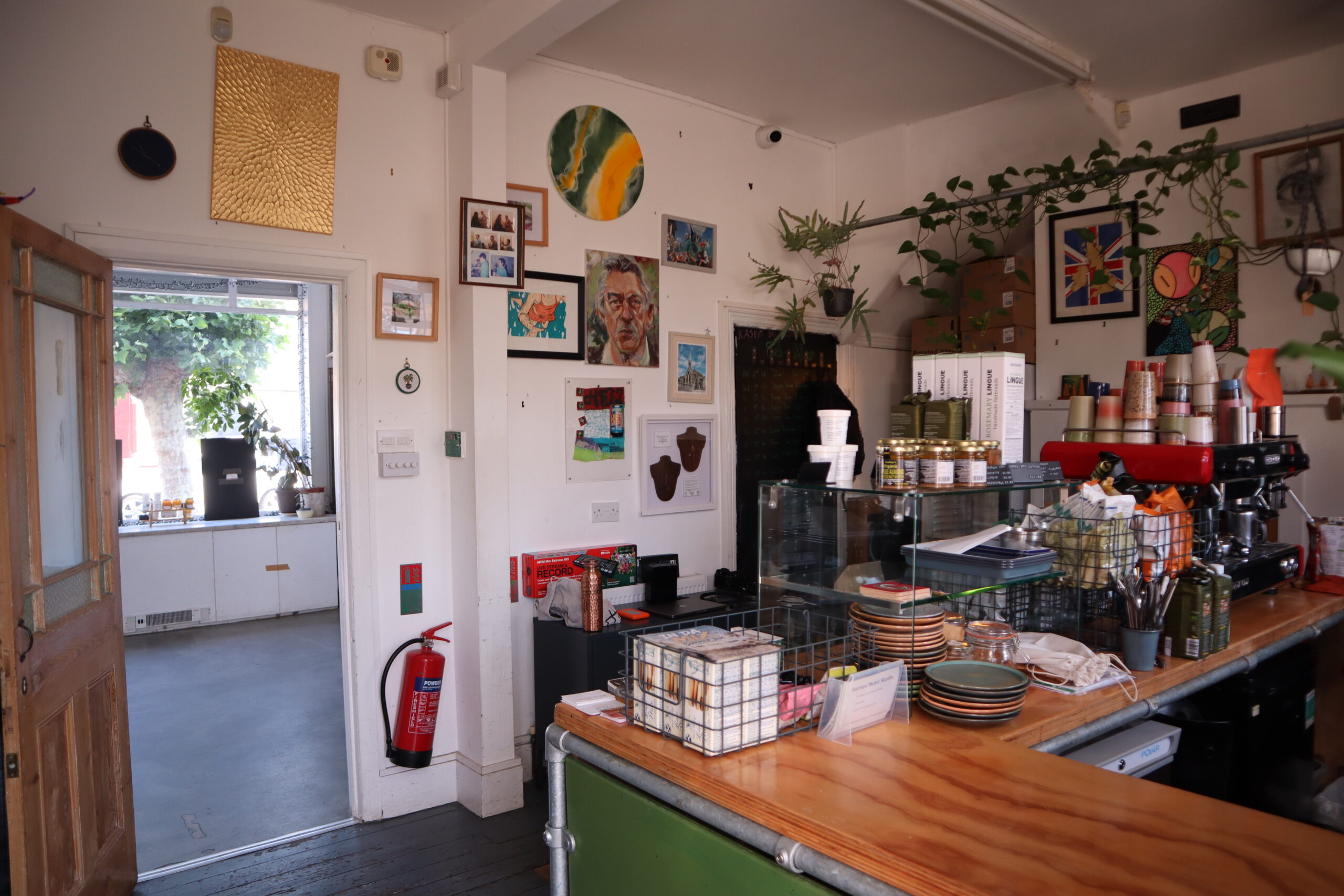 The café-bar and relaxed seating area at OneFortyHarrow, on the same premises as Harrow Music Studio